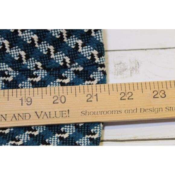 I.C.E. Women's M Teal Black Herringbone Tweed Lined Large Button Blazer Pockets - Picture 15 of 16